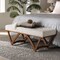 Baxton Studio Chenoa Japandi Cream Boucle Fabric and Walnut Brown Finished Wood Bench 233-13318-ZORO - alternate 5